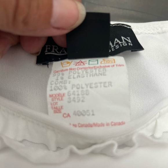 Frank Lyman White Ruffled Tee Size 10 - Picture 4 of 7